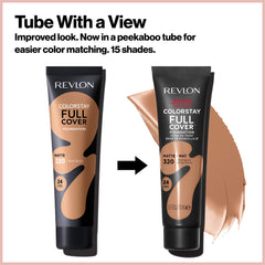 Revlon ColorStay before and after skin comparison showing fuller coverage benefit