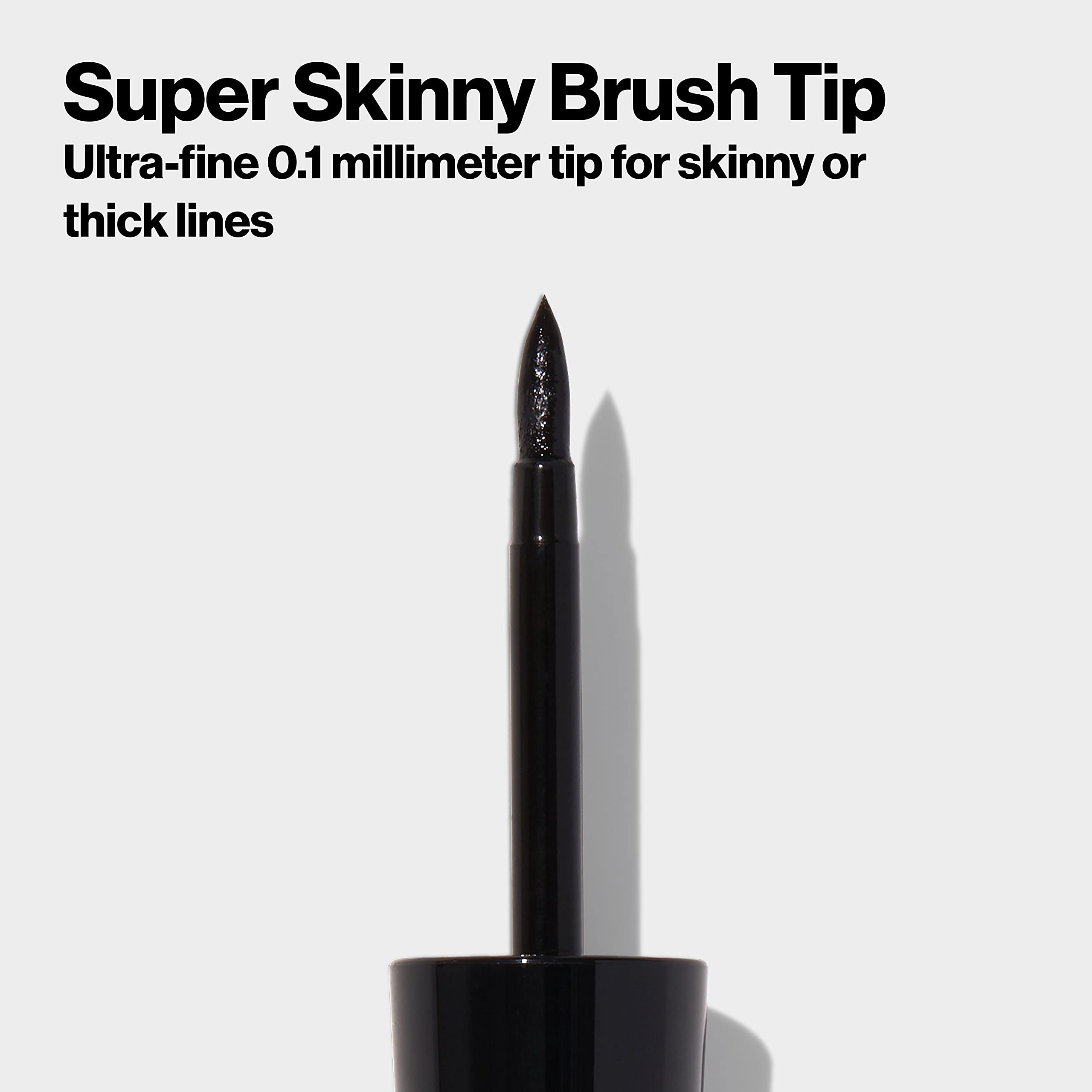 Swatch stroke of Revlon ColorStay on skin showing deep black pigment