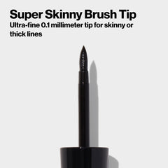 Swatch stroke of Revlon ColorStay on skin showing deep black pigment