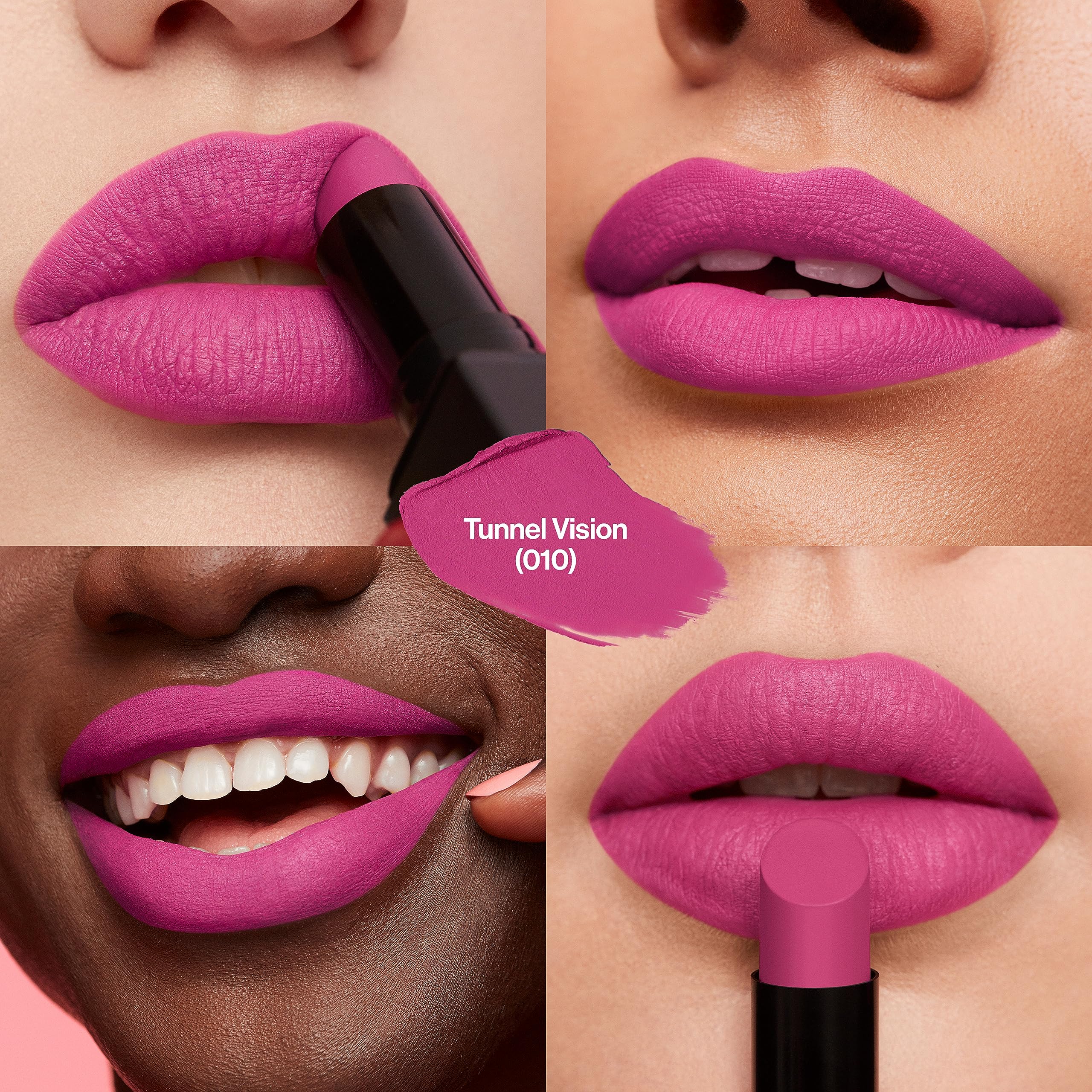 Revlon lipstick texture swipe showing matte pigment intensity and smoothness