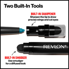 Revlon ColorStay swatch on skin showing true teal payoff and blendability