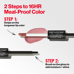 Swatch of Revlon Perennial Plum on skin demonstrating rich color payoff and durability