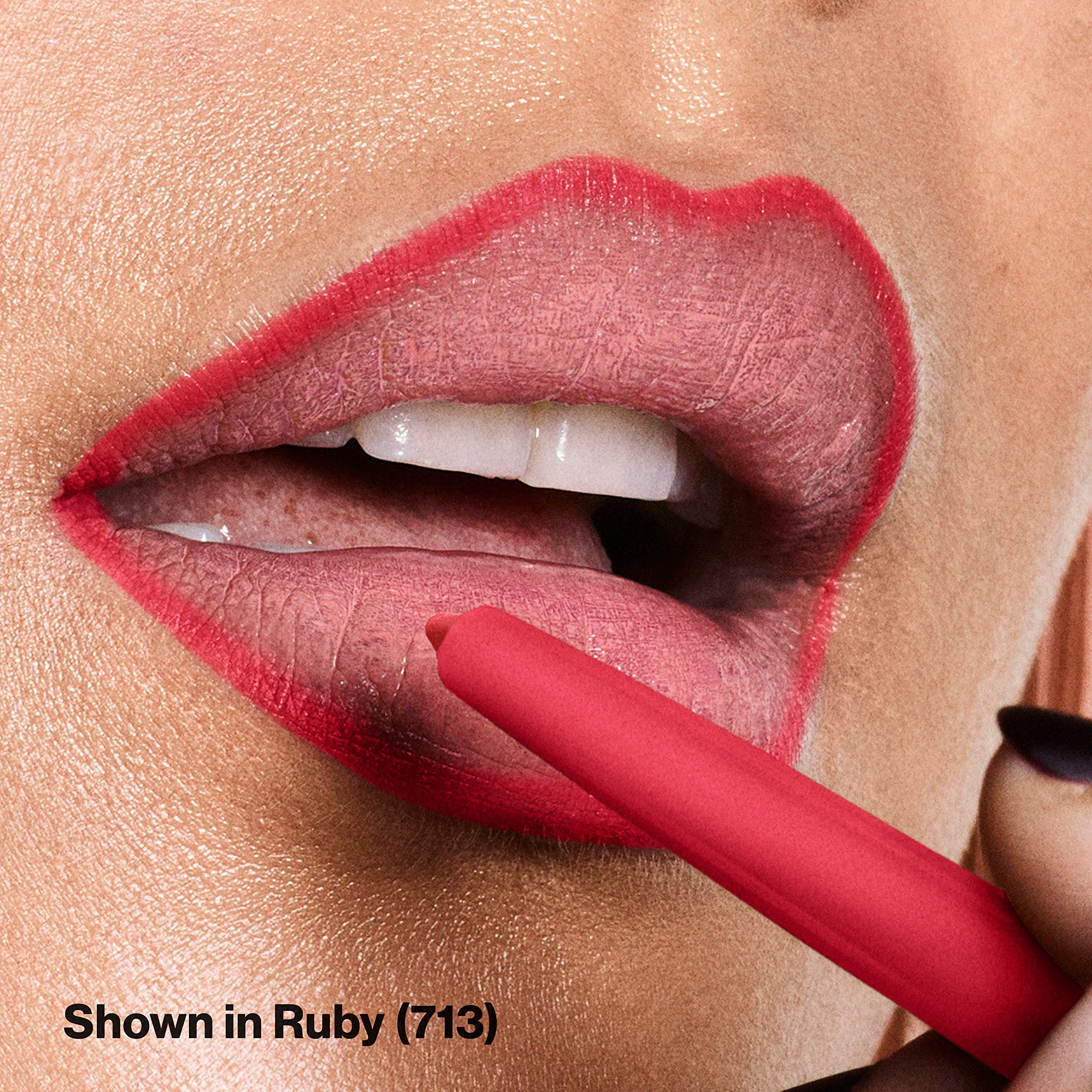 Revlon ColorStay lip liner texture swatches on skin illustrating smooth color payoff