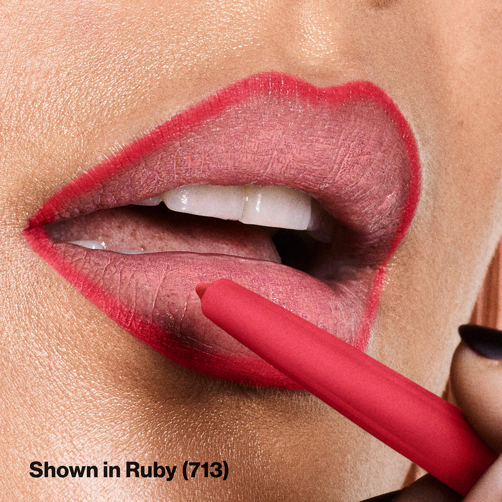 Revlon ColorStay lip liner texture swatches on skin illustrating smooth color payoff