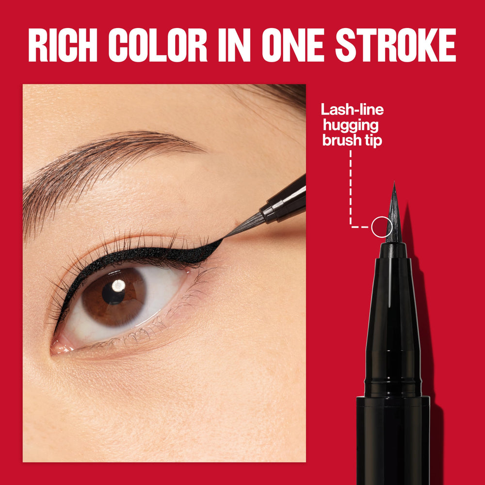 REVLON black liner texture swirl demonstrating rich pigment payoff