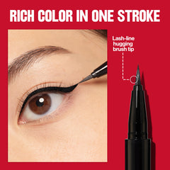 REVLON black liner texture swirl demonstrating rich pigment payoff
