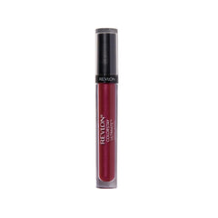 Revlon tube front view showing brilliant bordeaux shade and benefit longwear