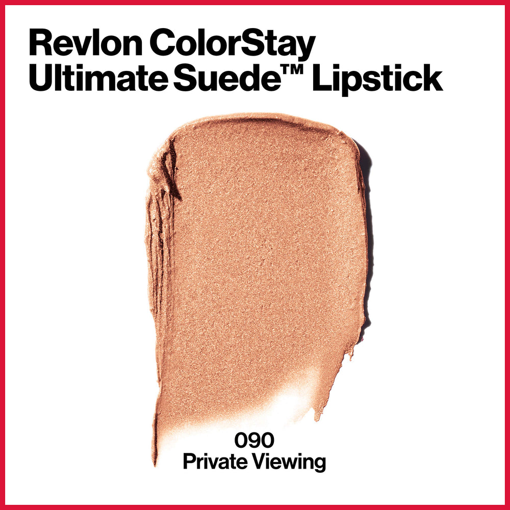REVLON close-up swatch texture illustrating smooth suede finish and rich pigment