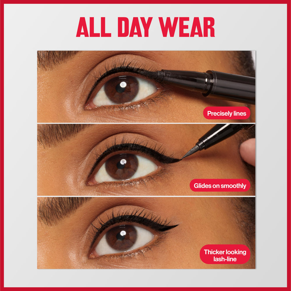 REVLON waterproof test splash shot proving long-lasting, sweat-resistant wear