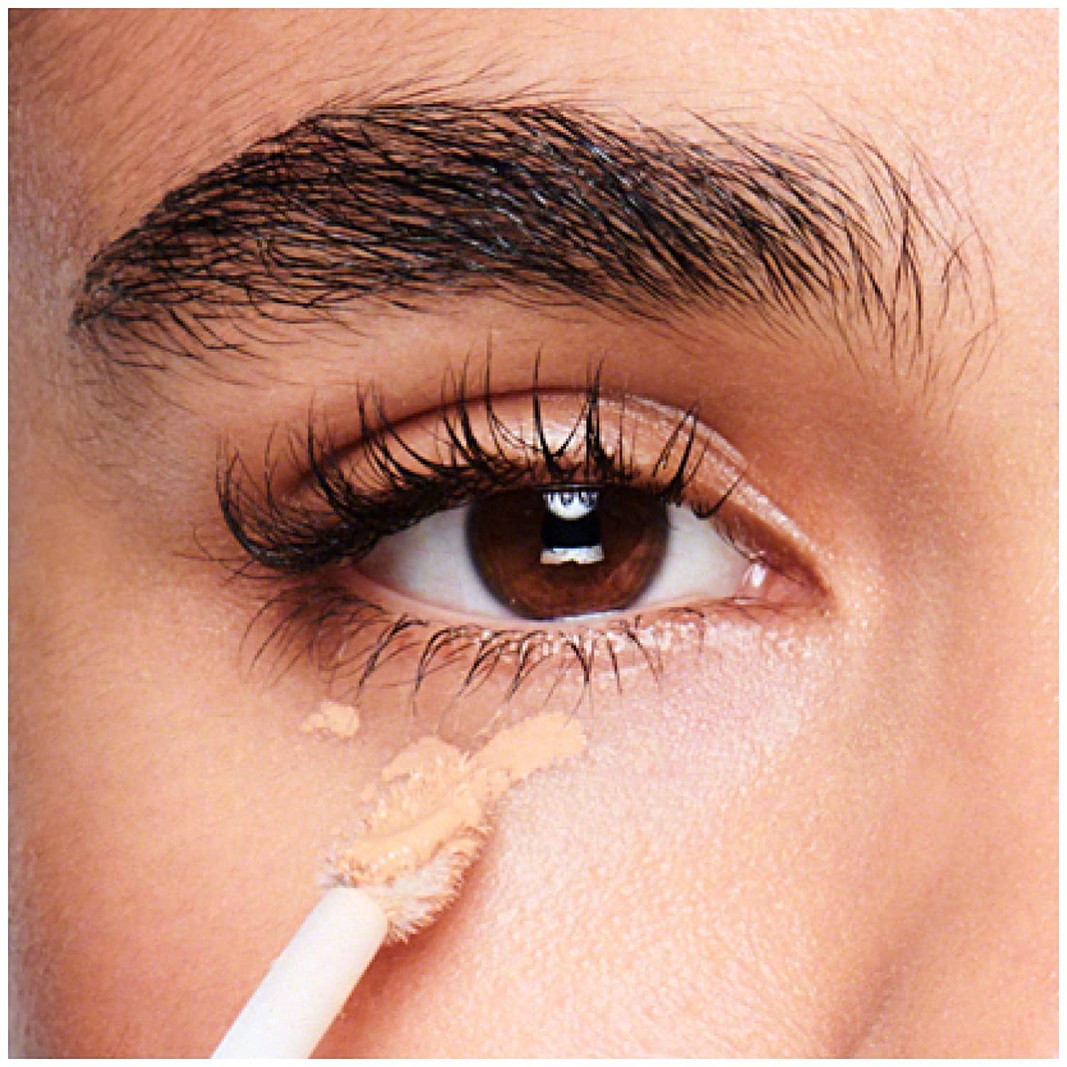 Revlon concealer stick before and after split showing concealed dark circles and improved tone