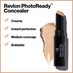 Revlon concealer swatch texture in Deep 006 showing creamy finish for blendable coverage benefit