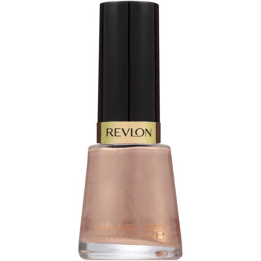 Revlon bottle front showing Creme Brulee shade and glossy finish benefit