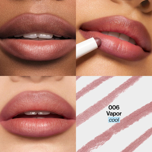 REVLON domed tip close-up demonstrating precise lip hugging