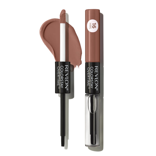 Revlon front packaging showing 560 Taupe Time and dual-ended design for lasting color