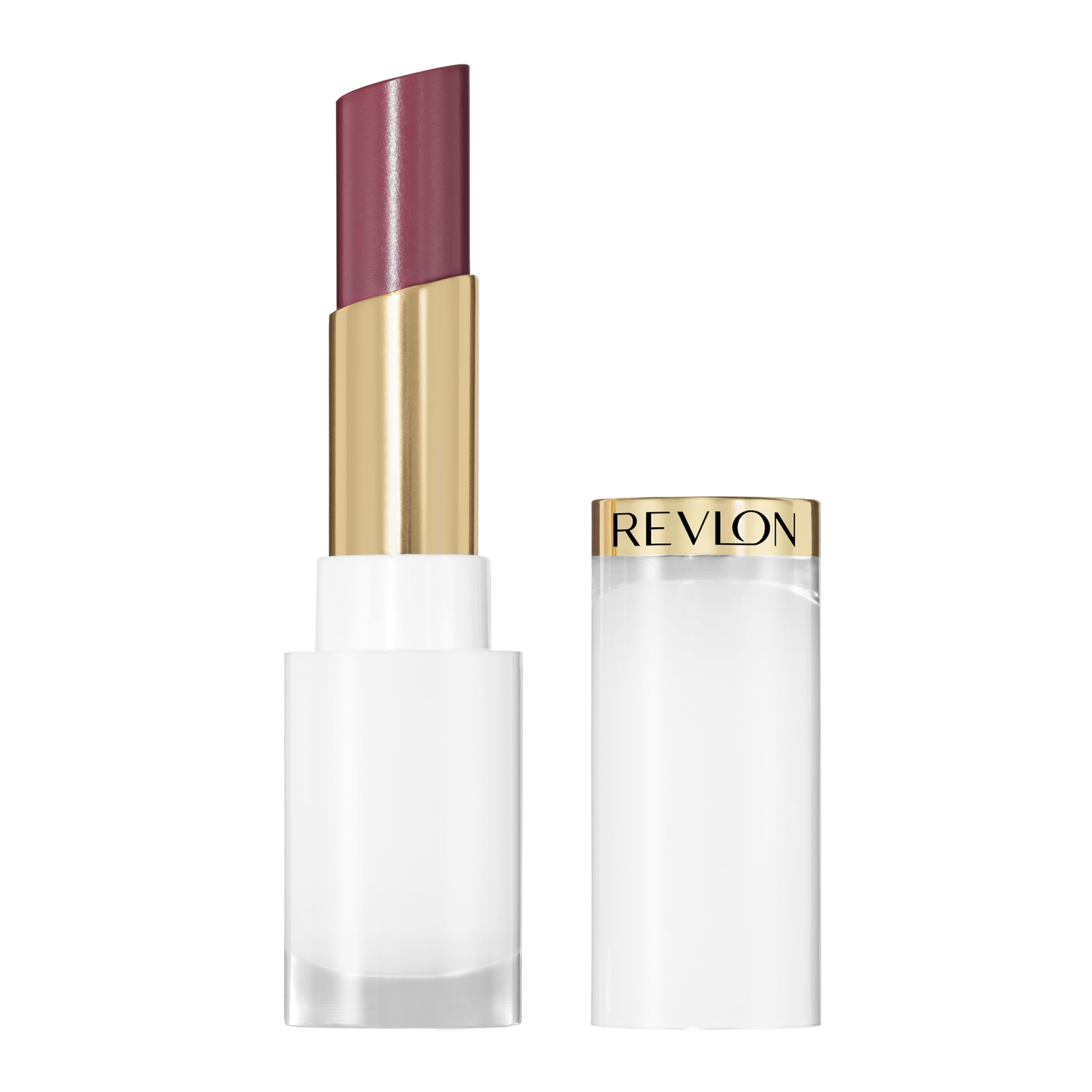 REVLON front packaging showing Glazed Mauve shade and glossy finish benefit