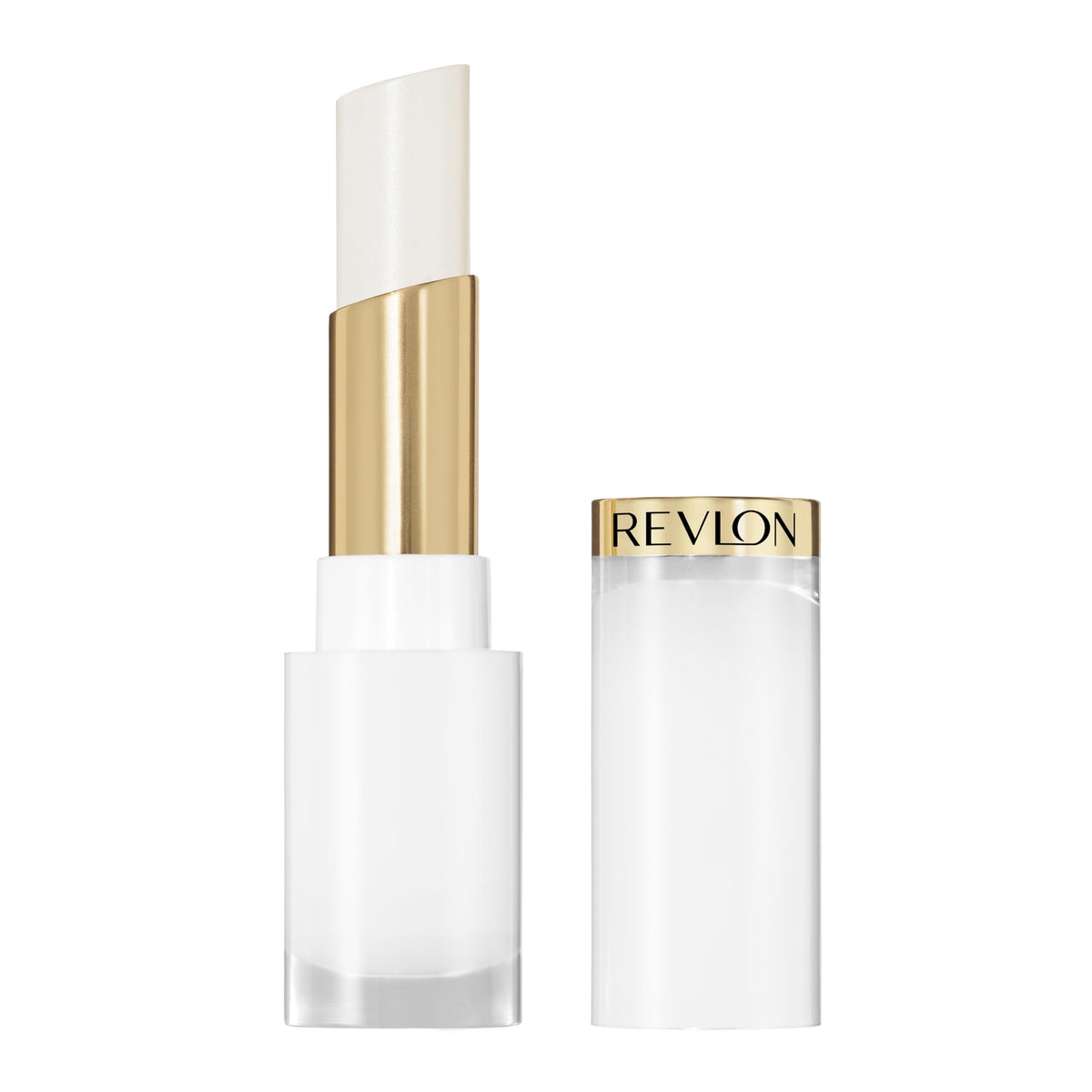Revlon glass shine balm front packaging showing shade and glossy finish benefits