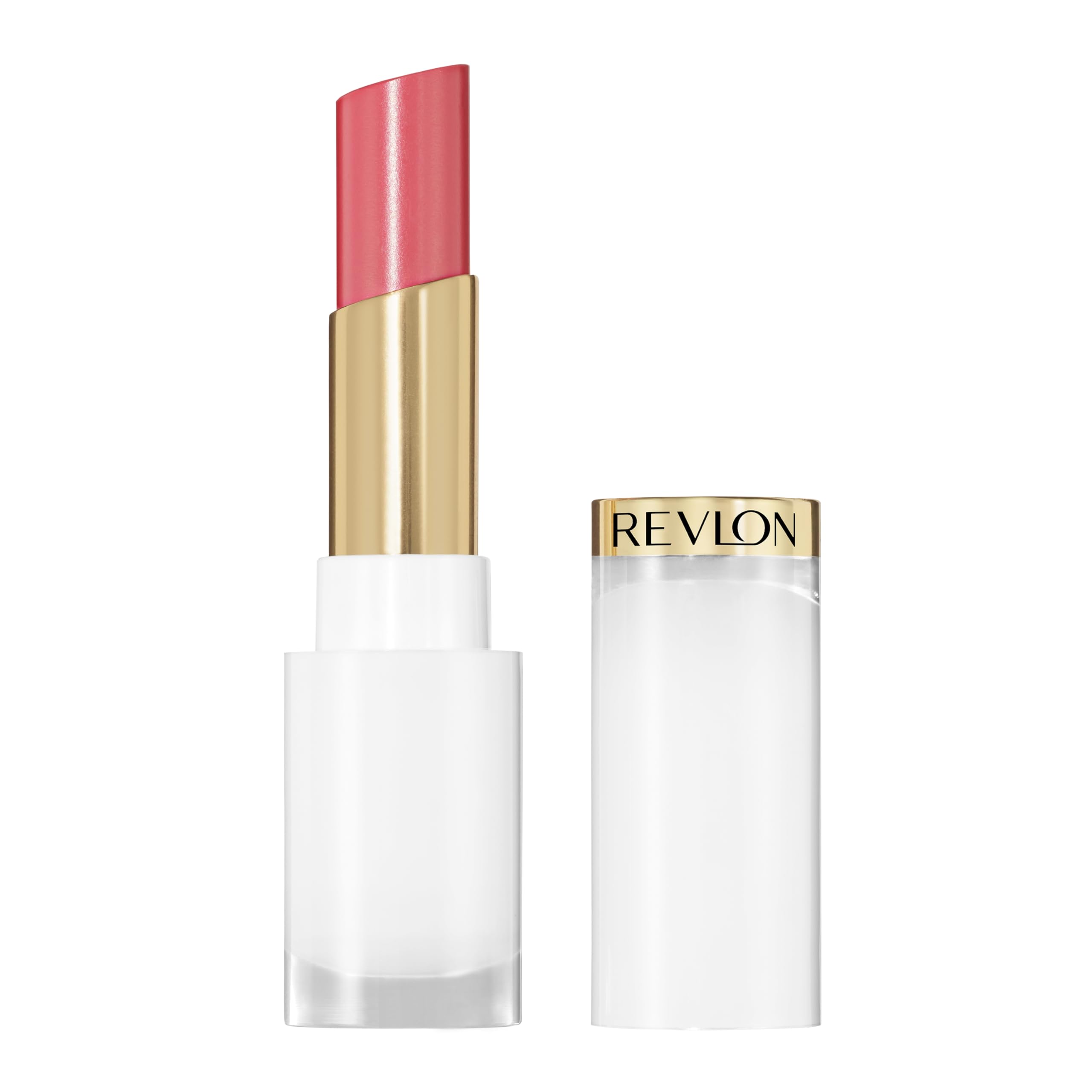 REVLON front tube of Glass Shine Balm showing girly swirly shade and portable design