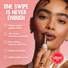 REVLON packaging label close-up shows shade name and ingredient clarity