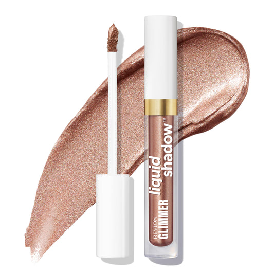 REVLON Glimmer Liquid Shadow front view showing sleek tube and shimmer finish benefit: easy storage