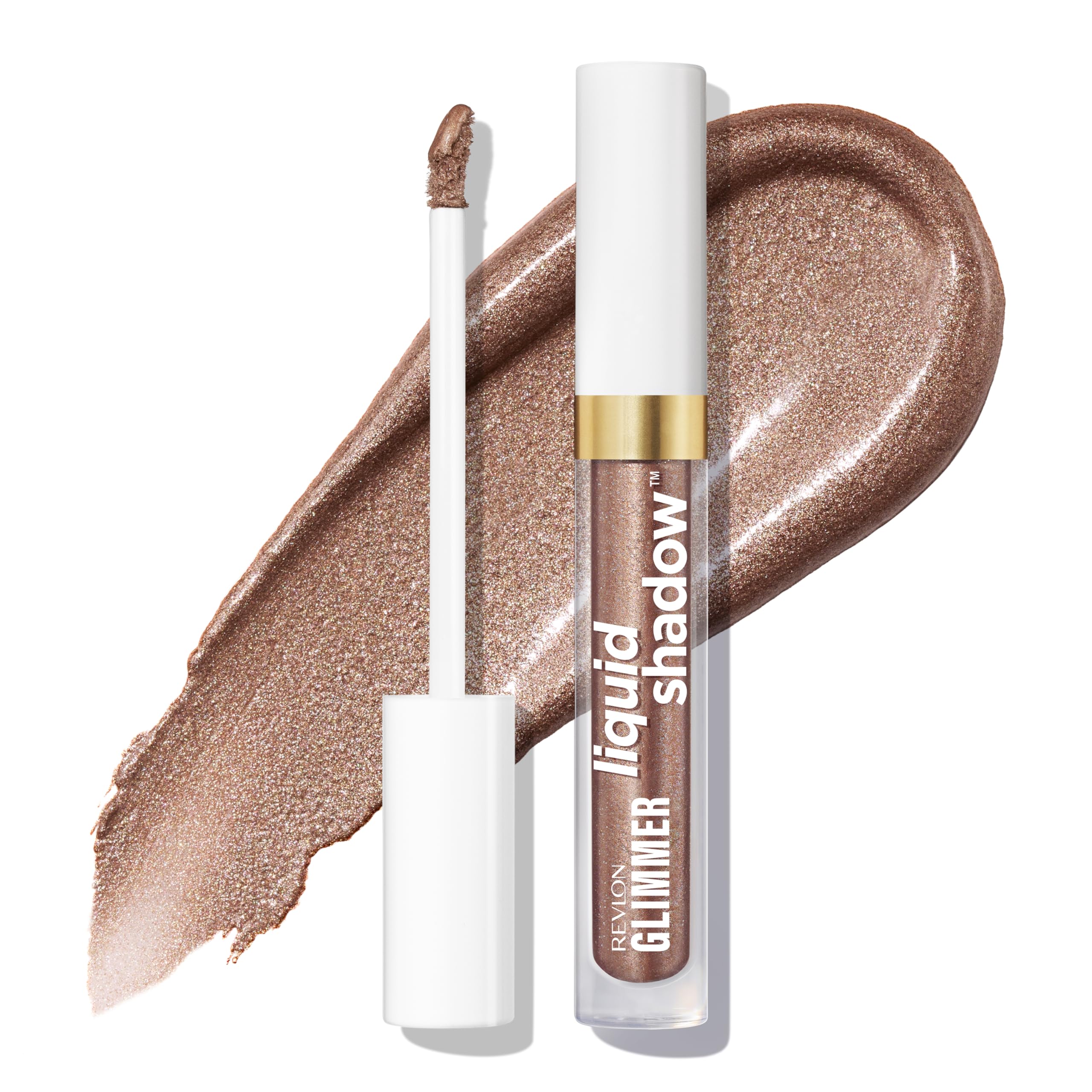 REVLON Glimmer Liquid Shadow front view showing shade and bottle, ideal for quick reference