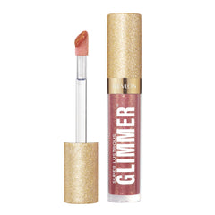 REVLON tube front view showing glossy finish and shade, highlights shimmer benefits