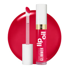 REVLON front packaging of Glimmer Lip Oil showing shade and glossy finish benefit