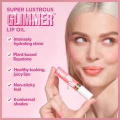 REVLON lip oil texture swipe highlighting glossy, hydrating finish