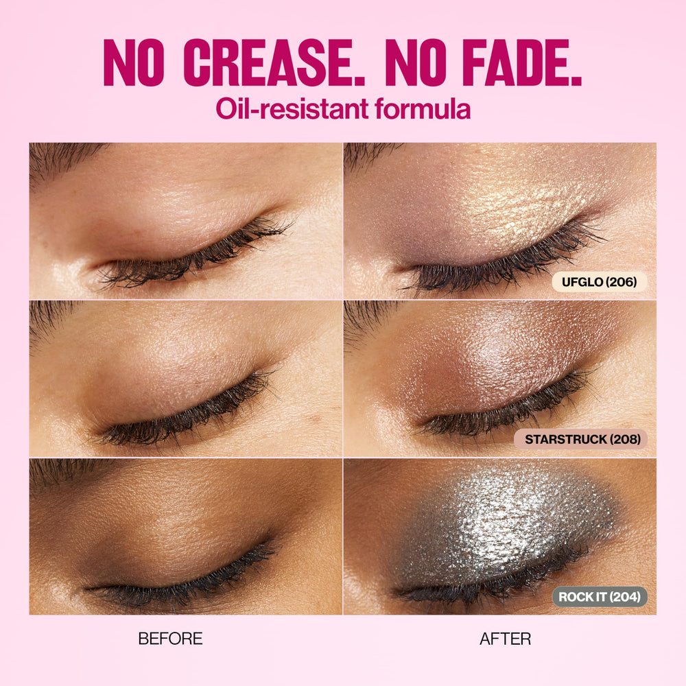 REVLON Glimmer range display showing multiple shades and buildable color options