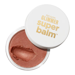 Revlon Glimmer Super Balm front jar showing compact size and sleek packaging benefit