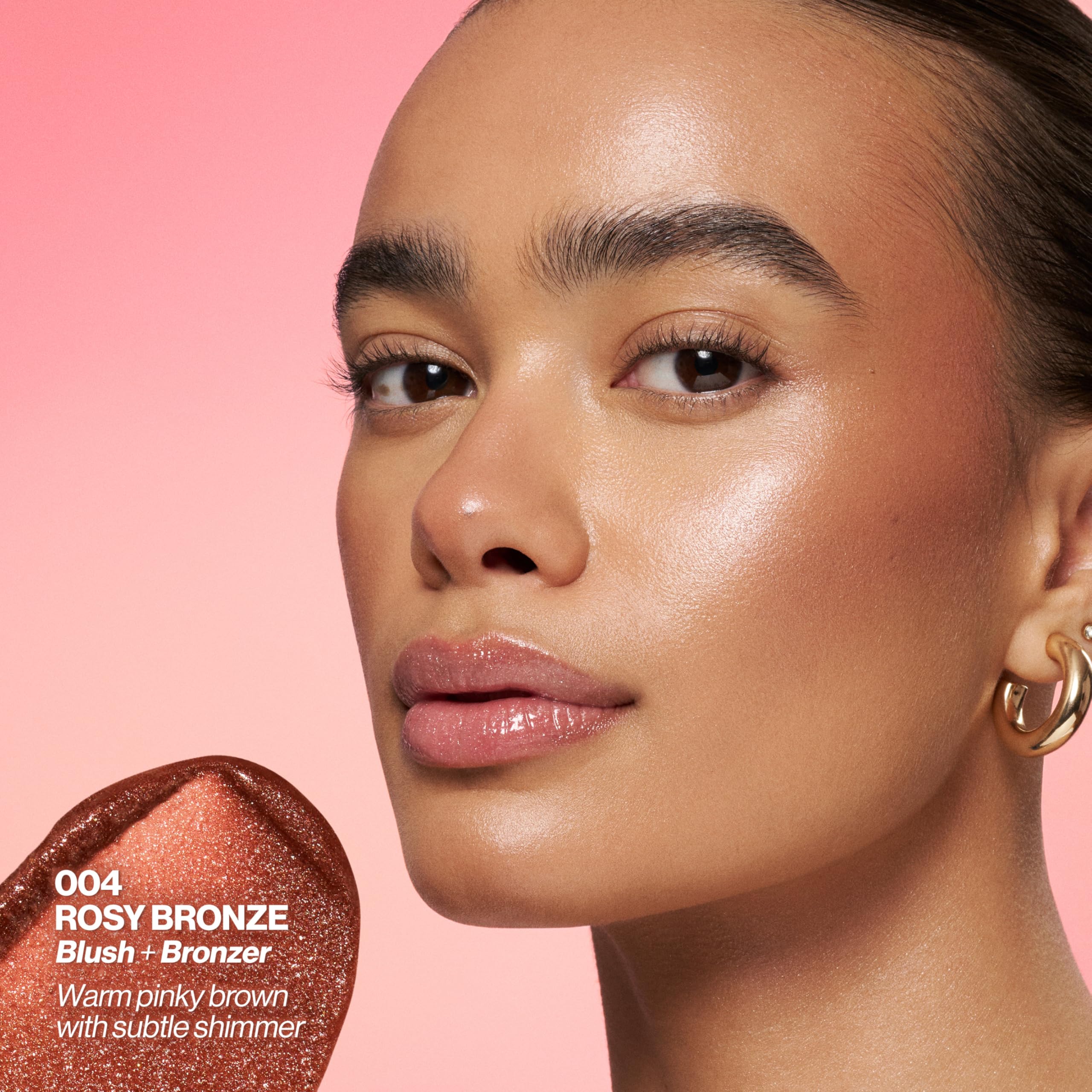 Close-up of Revlon Glimmer Super Balm creamy texture showing smooth blendability