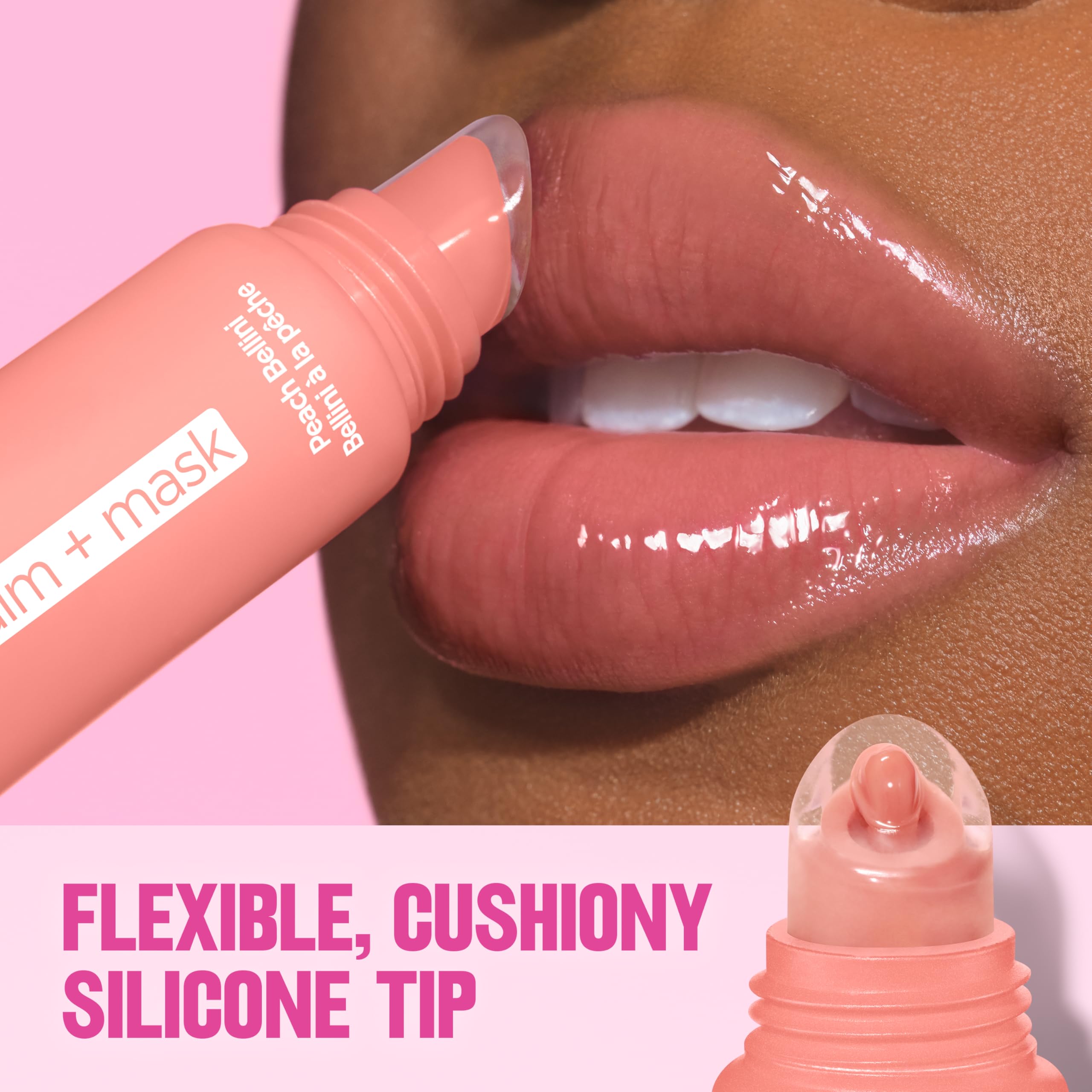 Revlon Glimmer swatch showing sheer lavender vanilla tint and glossy finish