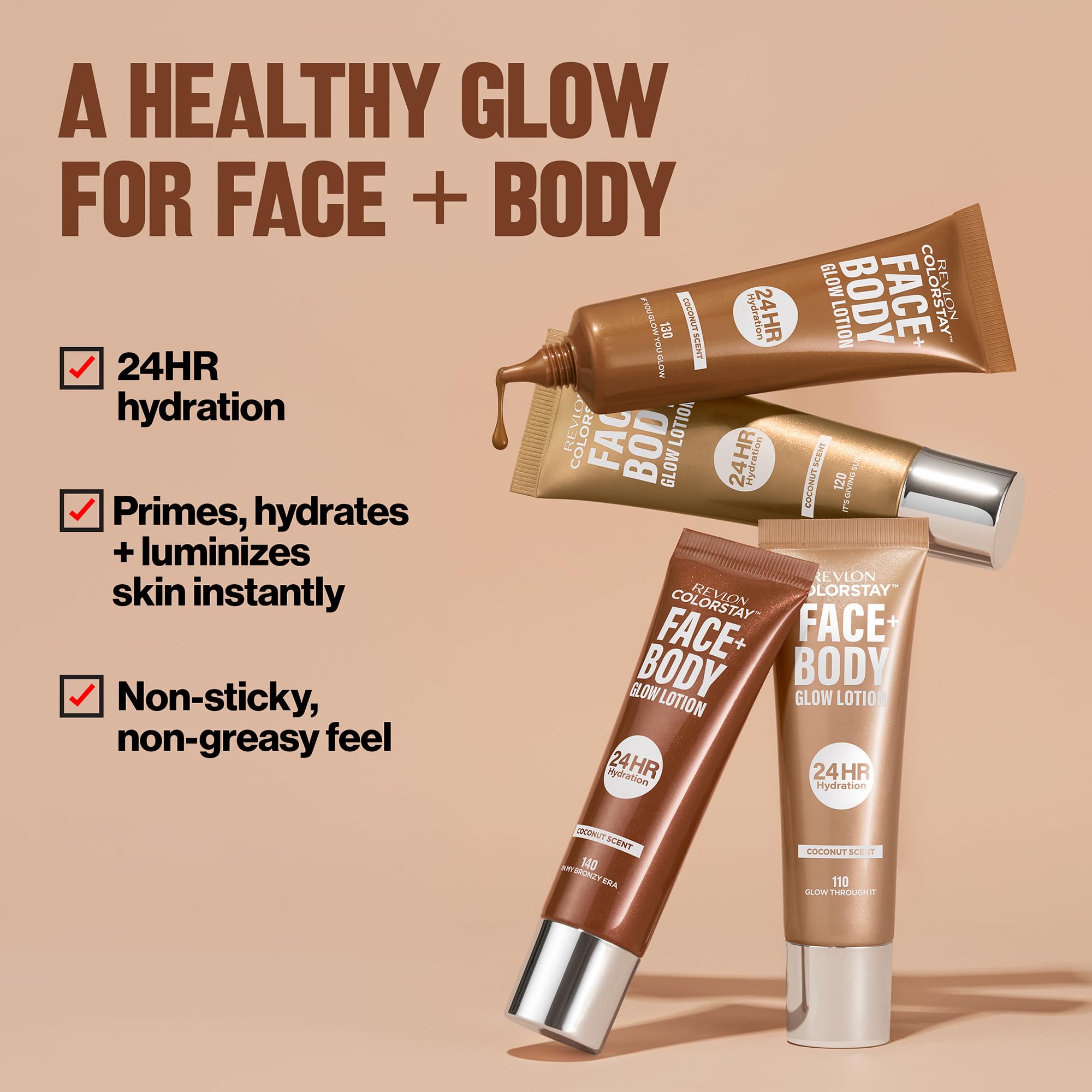 Revlon on shoulders showing highlighted collarbone for a radiant, sun-kissed benefit