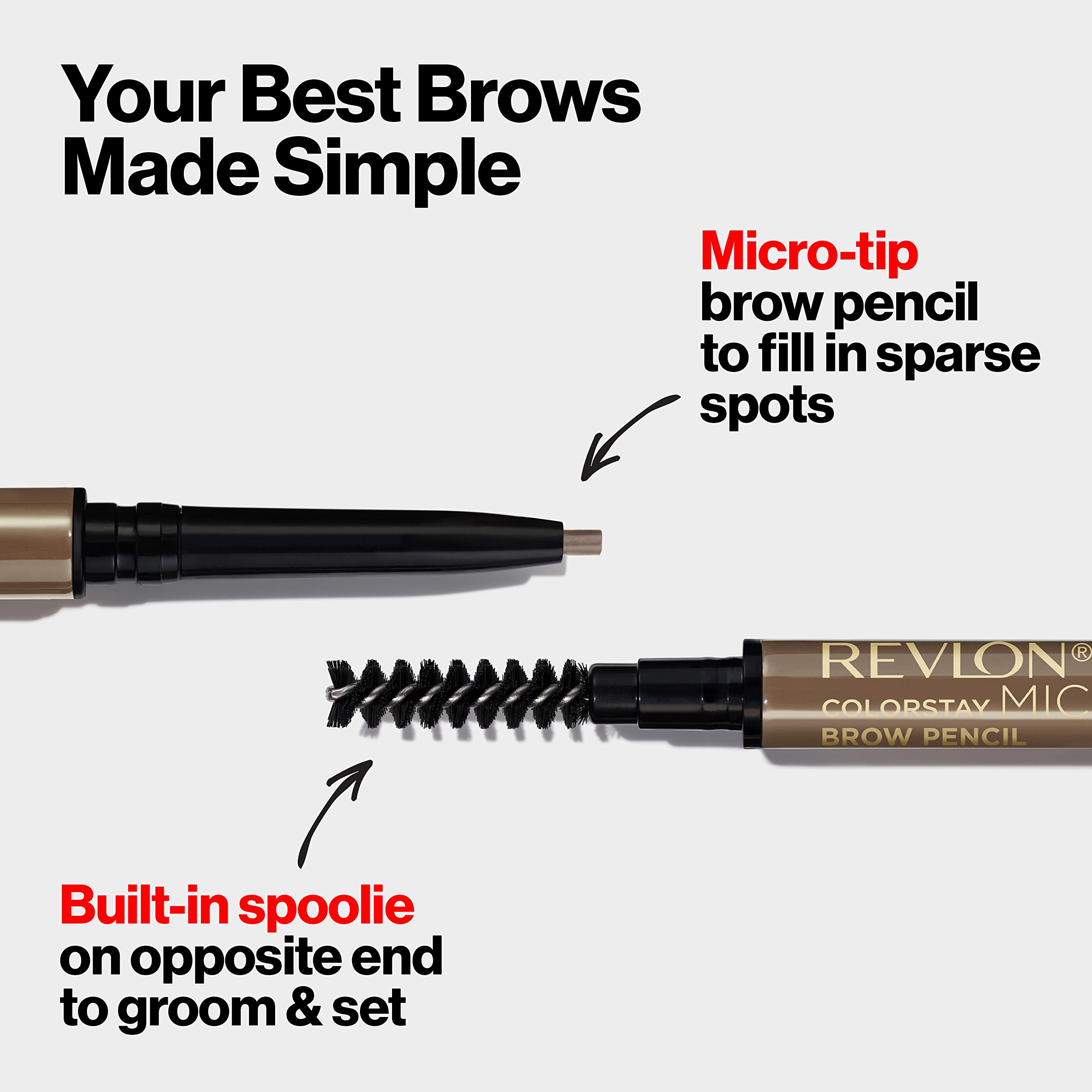 Revlon demo of hair-like strokes on a brow for realistic texture and definition