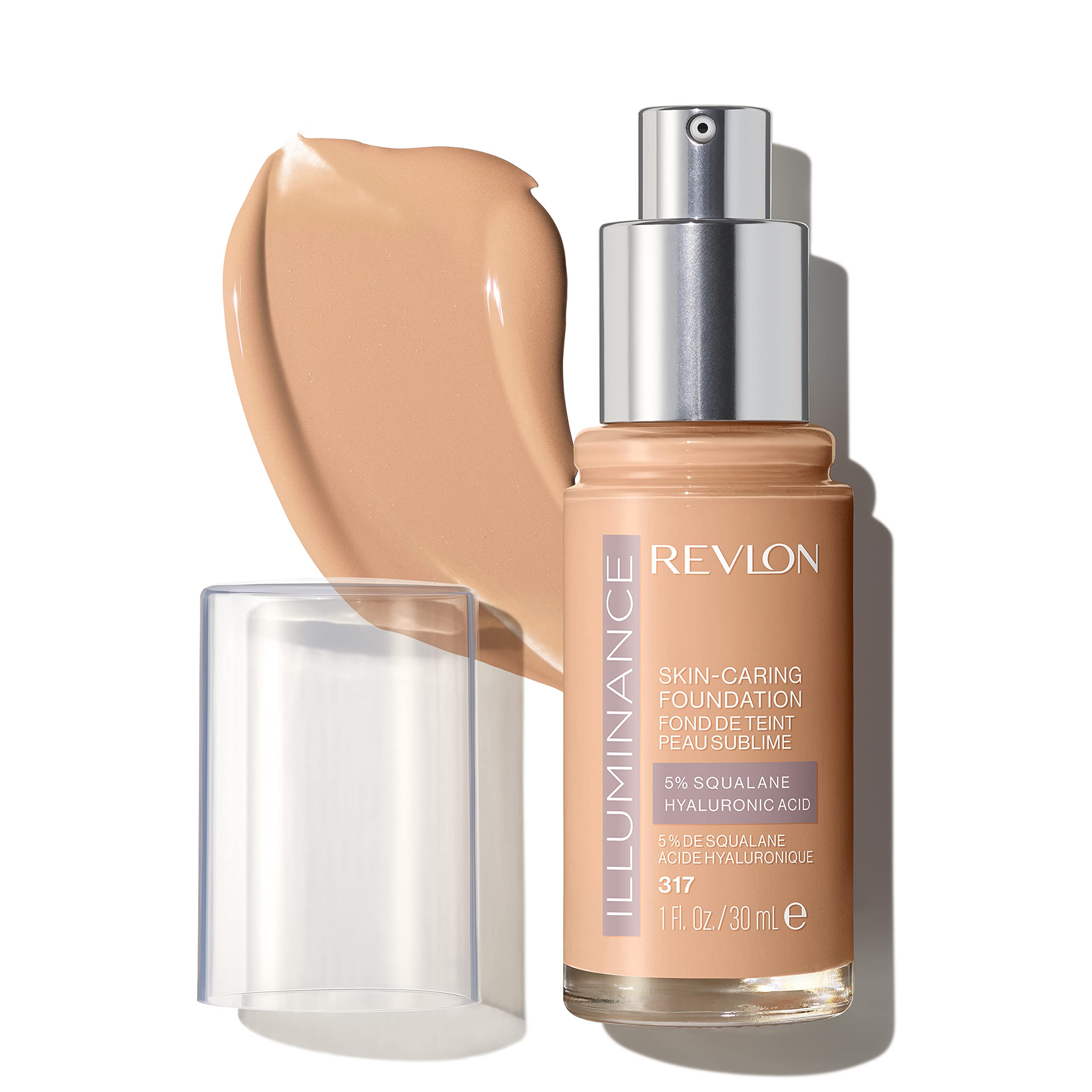 Revlon bottle front view showing brand and easy dispensing benefit