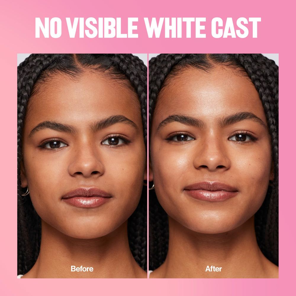 REVLON primer swatched on hand showing transparent no-white-cast finish