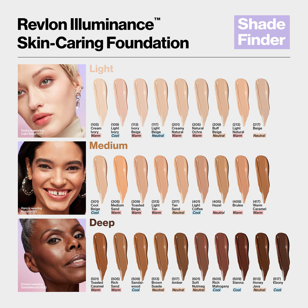 Revlon Illuminance shade sample 205 Natural Ochre on arm for true-to-tone selection