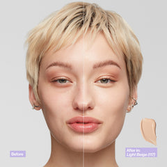 Revlon Illuminance texture swatch on white background showing lightweight hydrating finish
