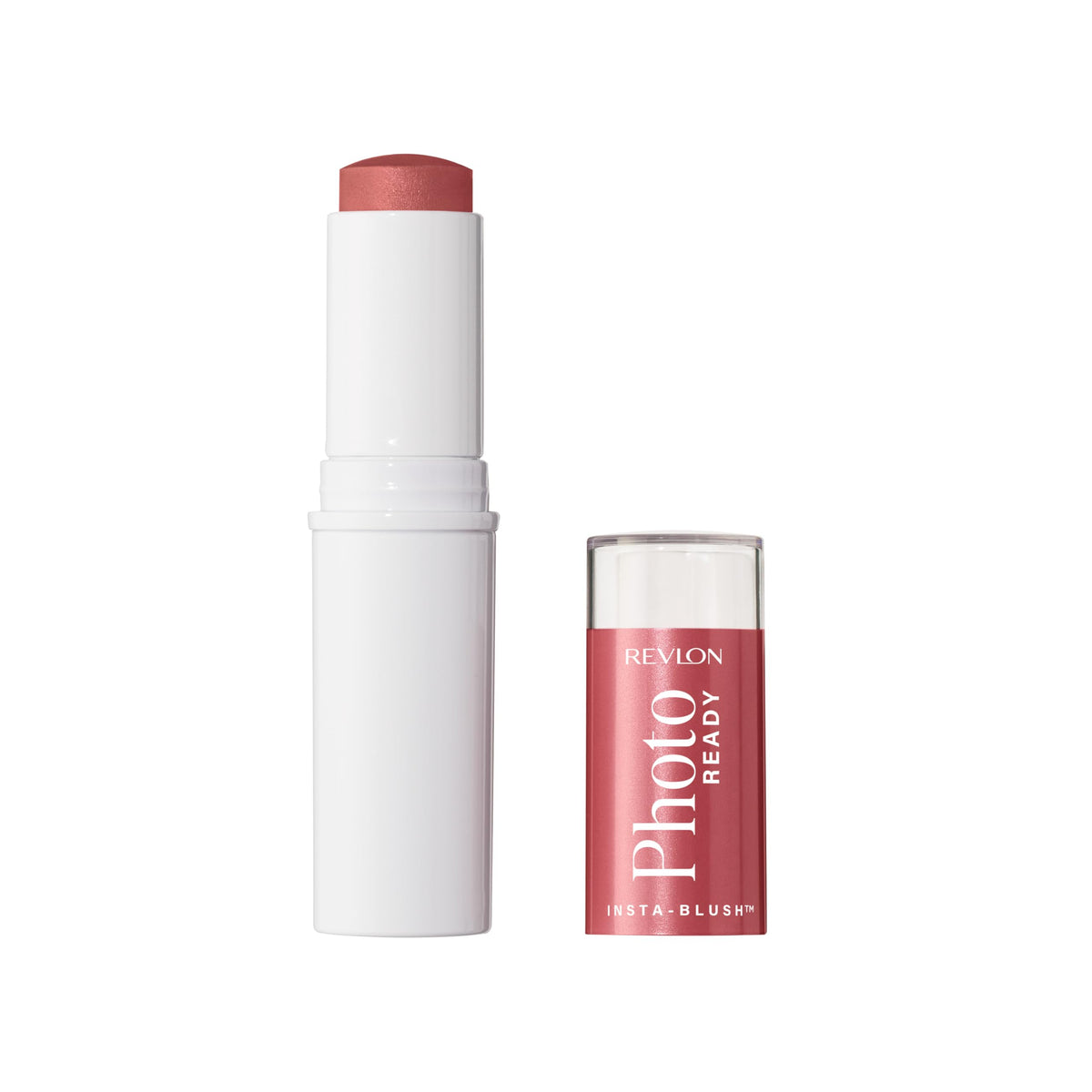 Revlon PhotoReady Insta-Blush Stick front packaging showing shade and cap, easy travel benefit