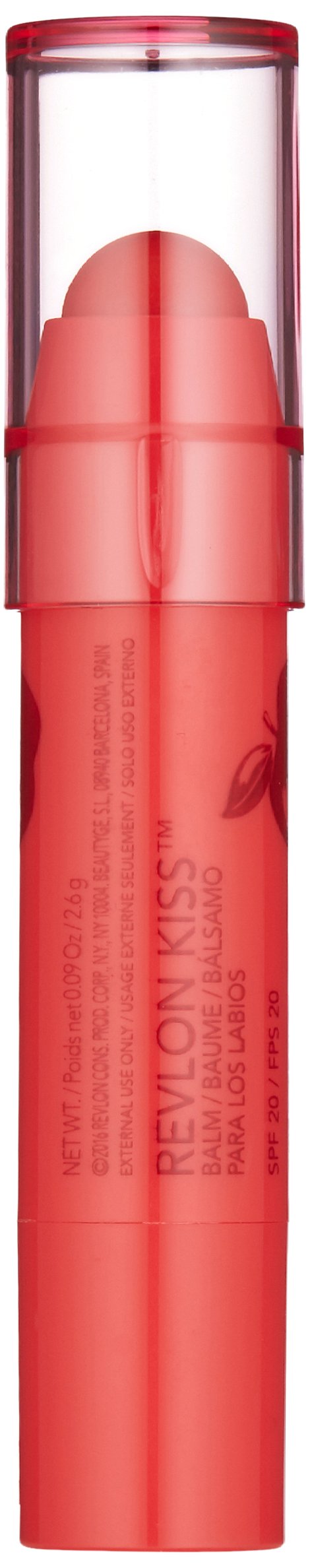 Revlon Kiss Crisp Apple balm texture close-up displaying glossy, hydrating finish