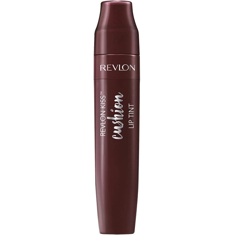 REVLON Kiss Cushion Lip Tint front packaging showing shade Wine Trip and compact size — convenient color