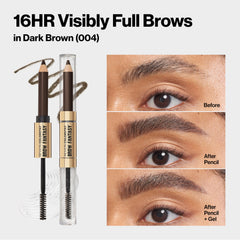 Revlon model applying brow duo demonstrating quick shaping and natural result