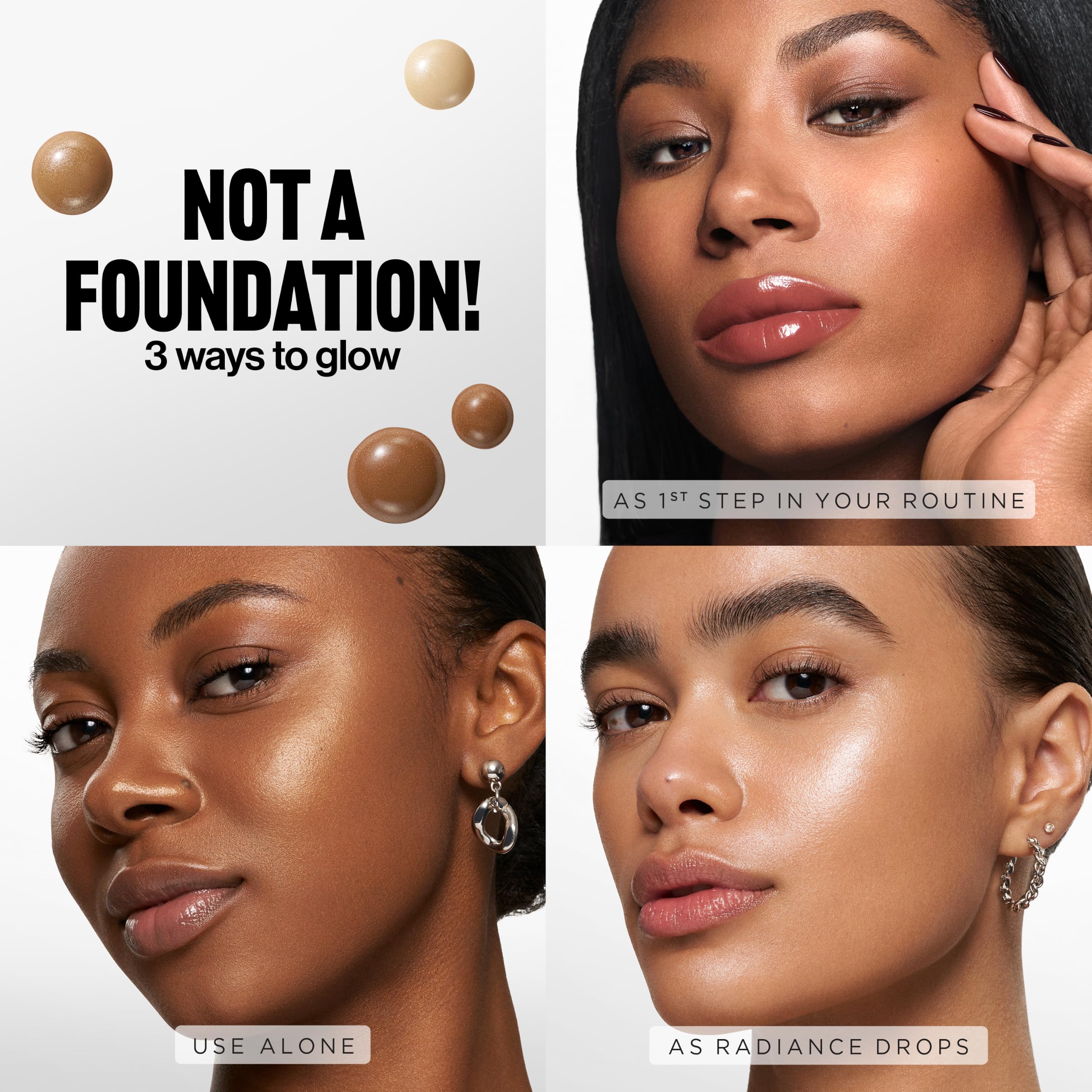 Revlon tint tapped on cheekbone to boost luminous highlight