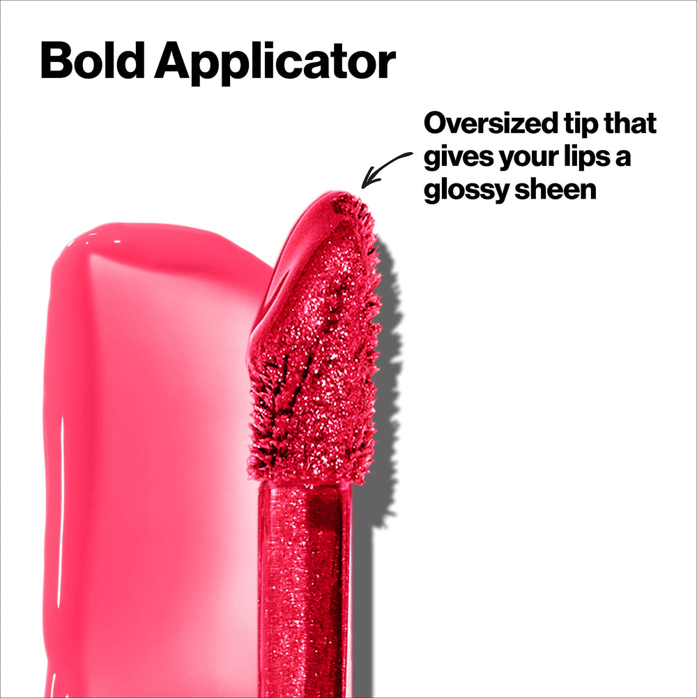 Revlon lip close-up worn on model highlighting shine and natural rosy tint benefit