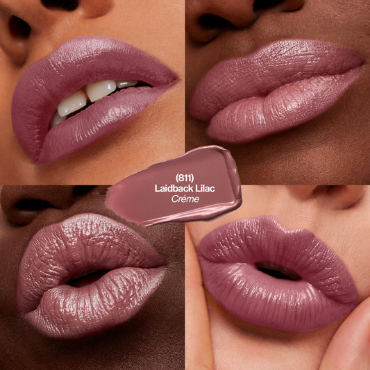Revlon angled lipstick bullet displaying creamy tip for precise application