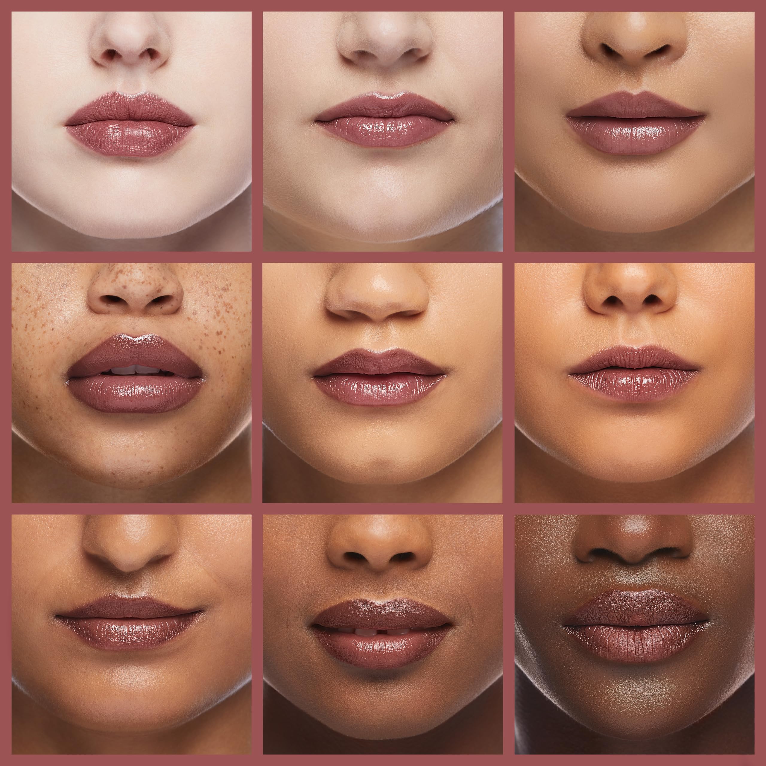 Revlon lipstick texture detail showing creamy finish — minimizes lip lines