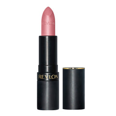Revlon lipstick tube front view showing elegant soft-matte black packaging and gold accents for a premium look