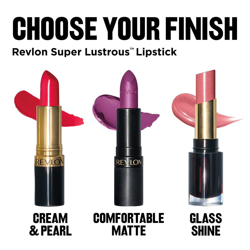 Lifestyle shot of Revlon lipstick beside makeup bag showing travel-ready packaging and polished aesthetic