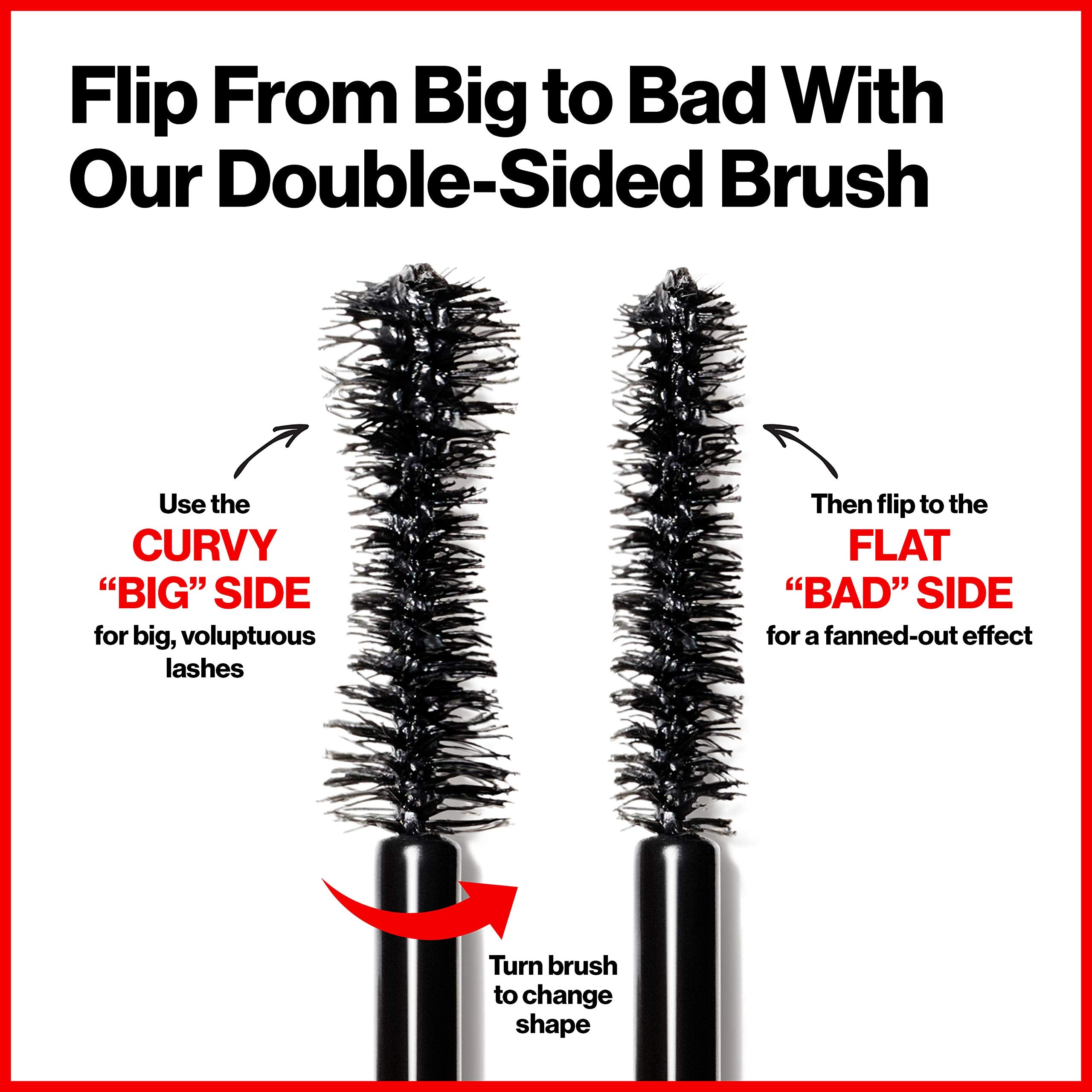 Revlon mascara texture swatch shows smooth no-clump formula benefit