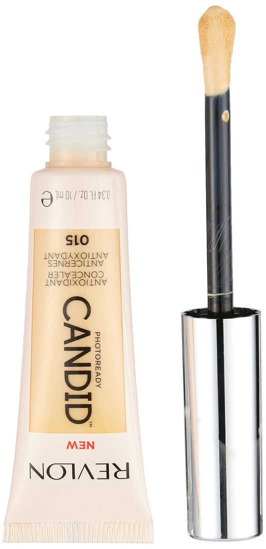 Revlon PhotoReady Candid doe-foot applicator with skin swatch demonstrating blendability