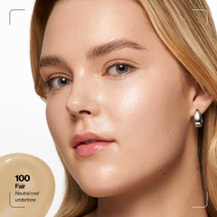 Revlon texture on hand showing lightweight liquid consistency for effortless blending benefit
